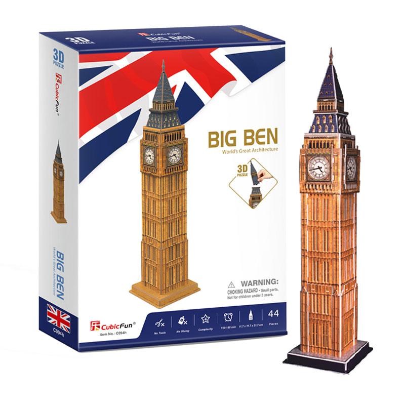 CUBICFUN WORLD´S GREAT ARCHITECTURE PUZZLE 3D BIG BEN MEDIANO (44 PIEZAS) - IRION Juguetería -  CUBICFUN WORLD´S GREAT ARCHITECTURE PUZZLE 3D BIG BEN MEDIANO (44 PIEZAS) - IRION Juguetería -